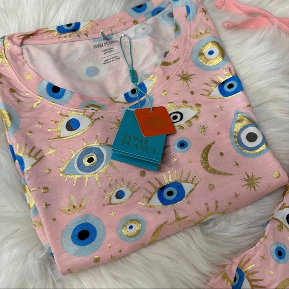 POSH PEANUT FIONA EVIL EYE WOMEN MEDIUM LOUNGEWEAR PAJAMA NWT NEW - Picture 2 of 9